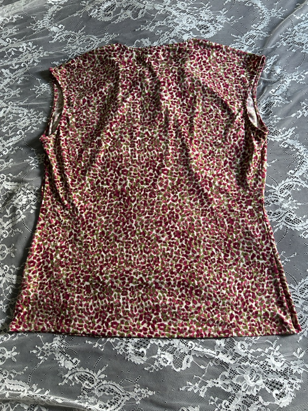 Liz Claiborne Pink and Green Floral Short-Sleeve Tunic Dress - Picture 4 of 4